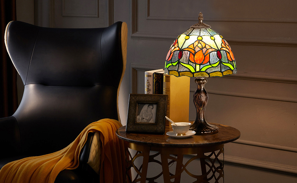 the lamp that is on the table