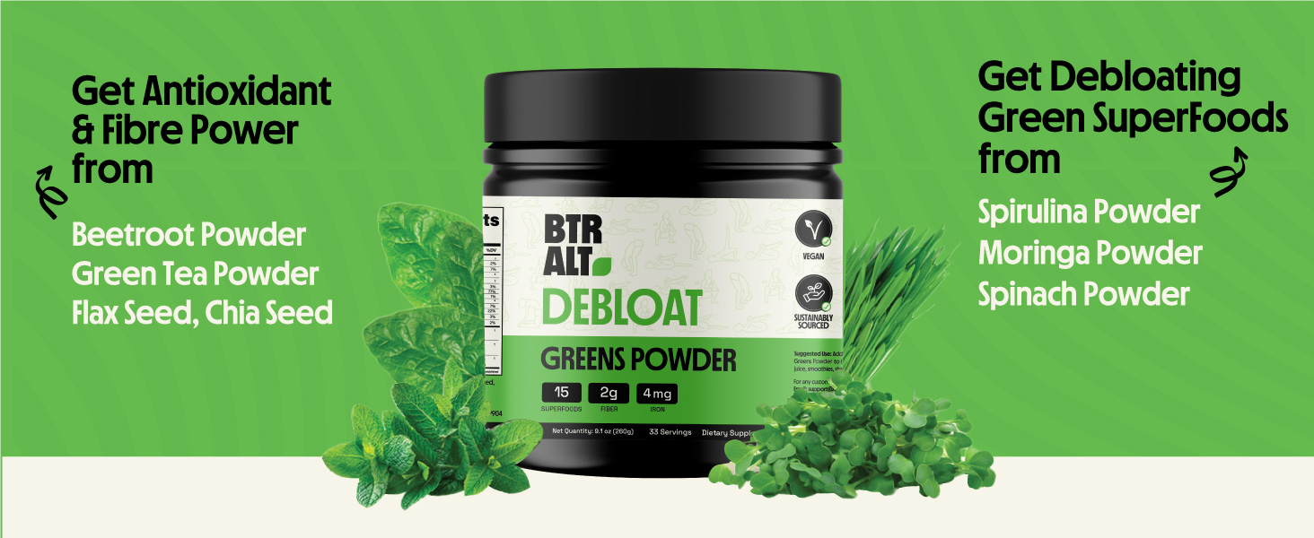 better alt greens powder supefood moringa 15 debloat detox digest gut health scoop powder