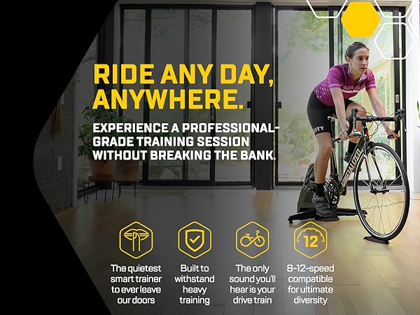Bike trainer. Ride Indoors, any day anywhere.
