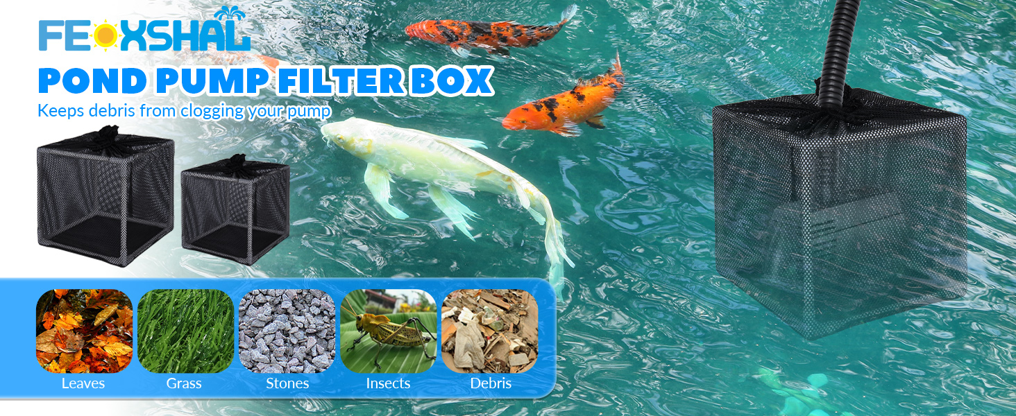 FEOXSHAL Pond Filter Box, AntiClogging Pond Filters for