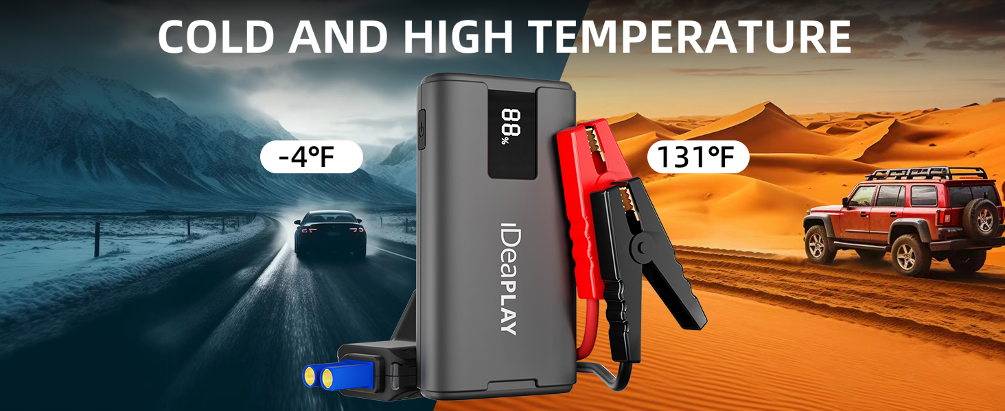 IDEAPLAY J10 Jump Starter, 2000A 12V Car Battery Jump
