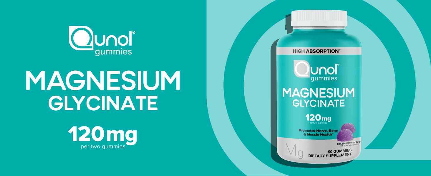 Qunol high absorption magnesium glycinate gummies 120mg