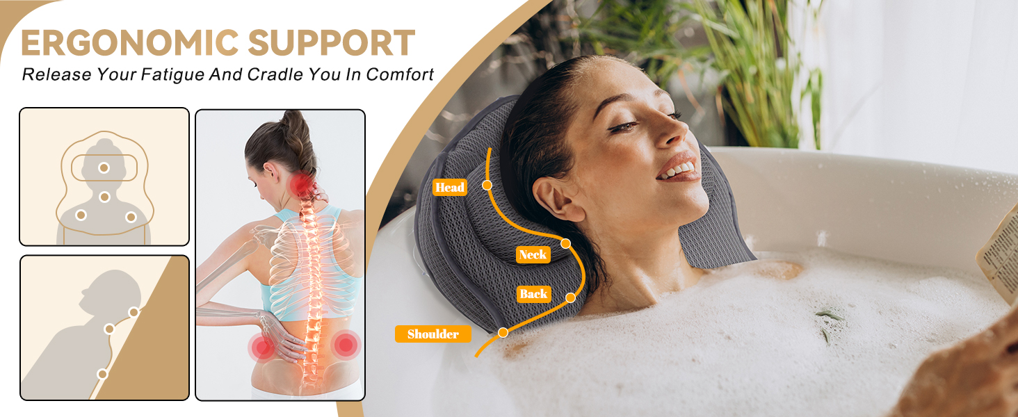 Ergonomic Full Body Bath Pillow