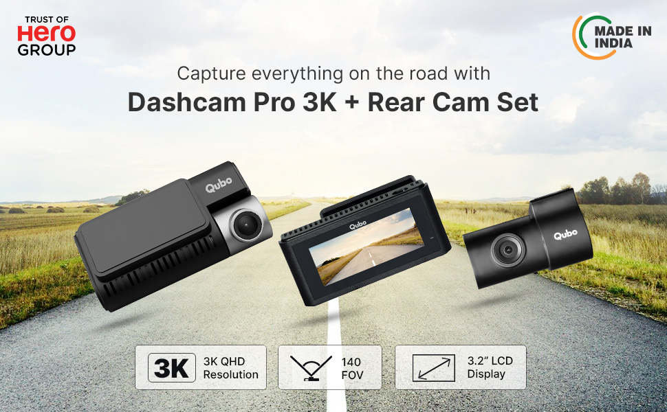 Qubo Car Dash Camera Pro 3K from Hero Group Made in India 3K QHD