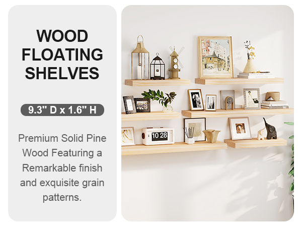 Amazon.com: Fun Memories Floating Shelves, 9.3 Inch Deep Solid