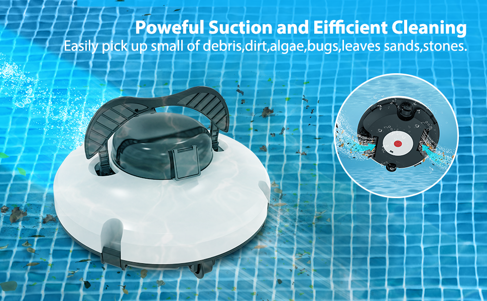 VLTOND Cordless Robotic Pool Cleaner 【Up to 120 Mins】 Pool Vacuum for Above Ground/Inground