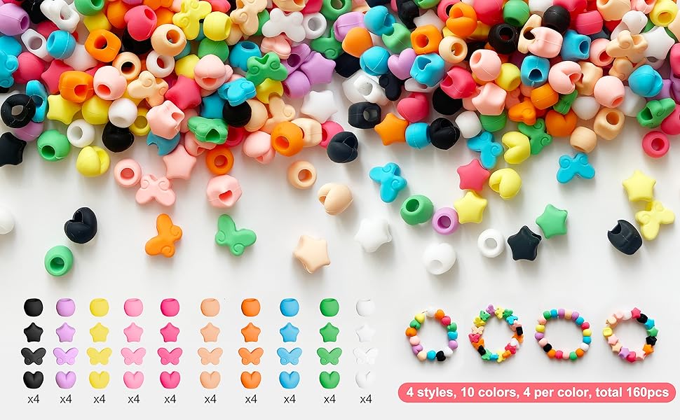Colorful Rainbow Soft Rubber Pony Beads