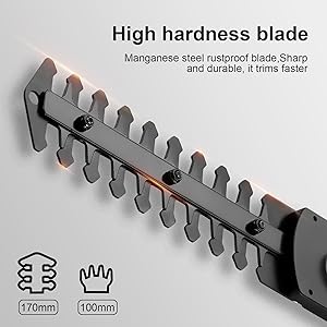 DEWINNER 2 En 1 Cisailles à Gazon,Batterie 7.2V, Largeur De Lame De 100, Pour Couper Les Haies, Les Pelouses, Comprend Un Tailleur Portatif, Une Batterie Et Un Chargeur 17 Rapide, simple, sûr - sans outils