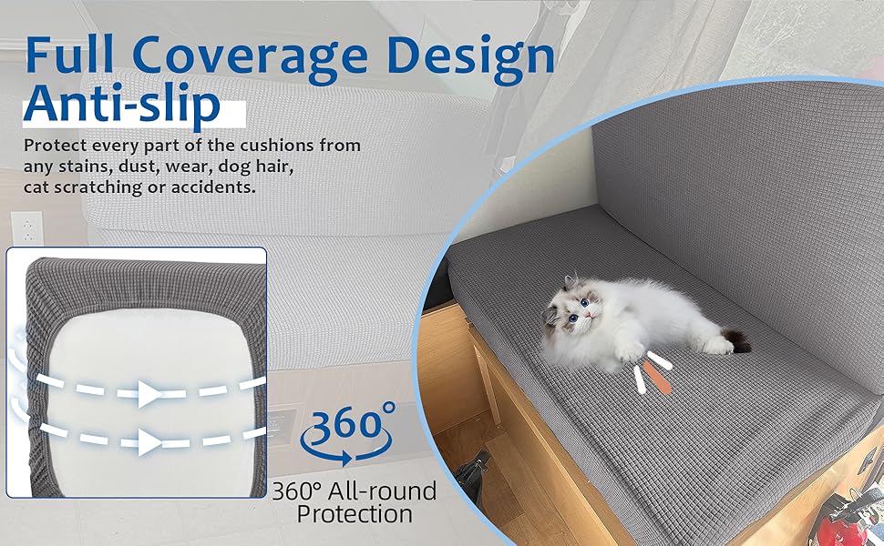 BOPOREAE Rv Cushion CoversStretch Camper Couch