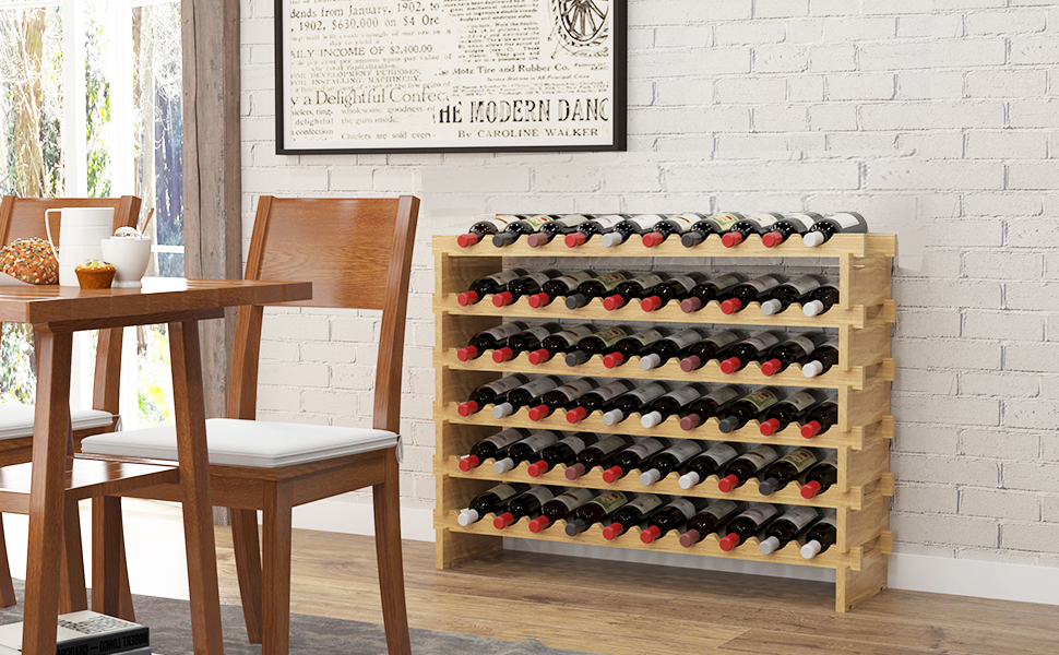 sogesfurniture Floor Wine Racks, Stackable Modular Wine Rack Small Wine