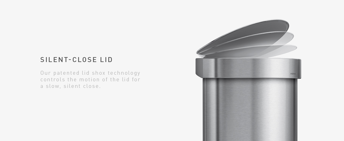 Silent-Close Lid | Our patented lid shox tech controls the motion of the lid for slow, silent close