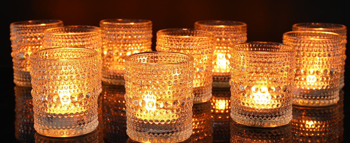 36 Pcs Votive Candle Holders for Table Centerpiece, DIY Wax Filling Clear Glass Tea