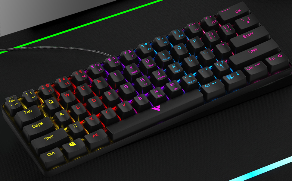 GTRACING Mechanical Gaming Keyboard 60 Coloful Backlit