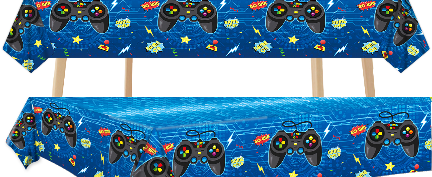 gisgfim 3pcs Video Game Party Tablecloths