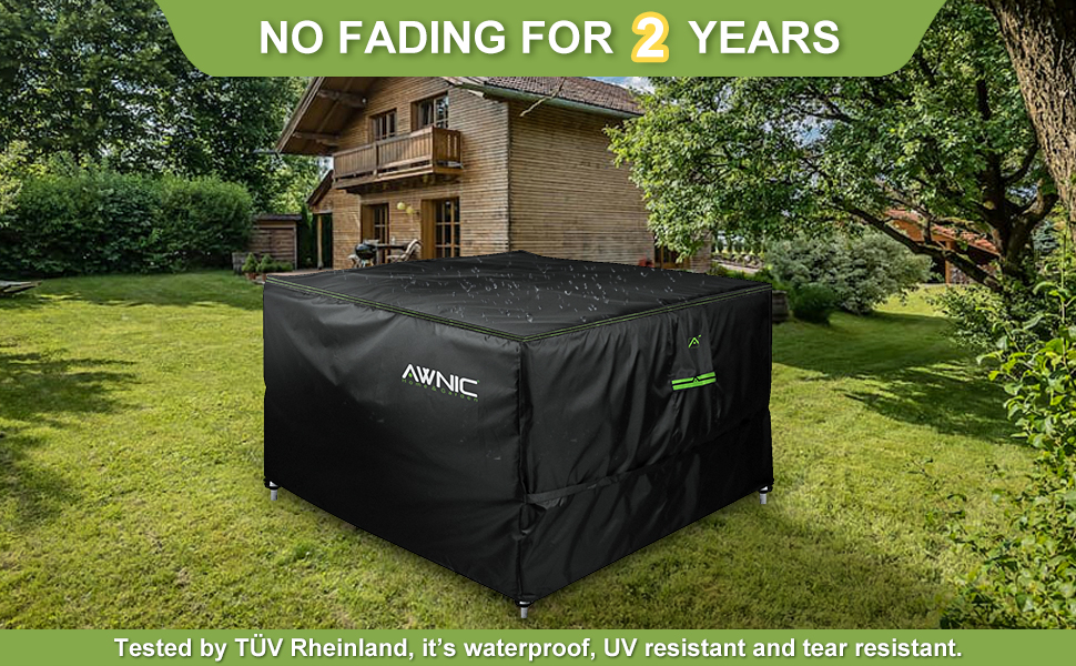 AWNIC Cube Rattan Furniture Set Cover Square Garden Table Cover for