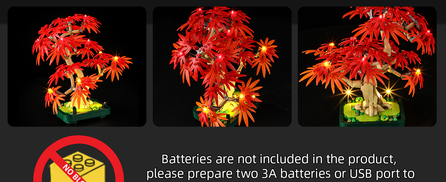 LED Light for Lego 10348 Japanese Red-Maple Bonsai Tree Set