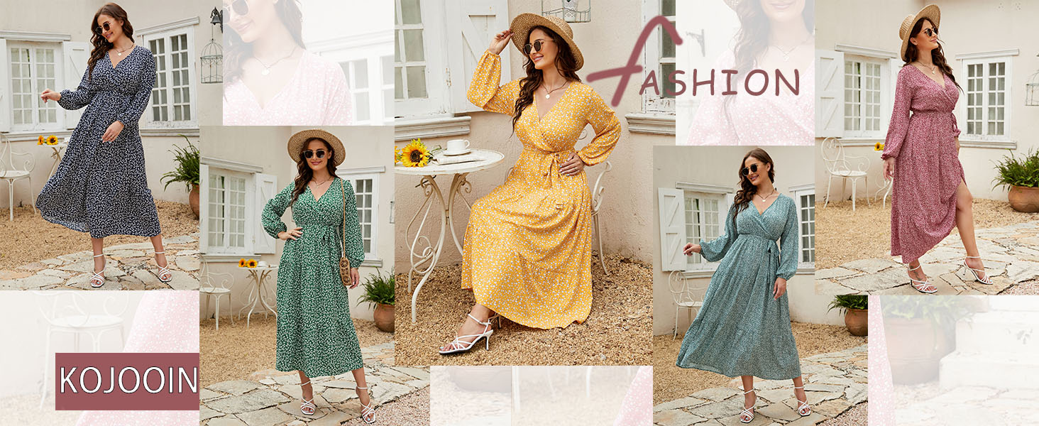 KOJOOIN MAXI DRESS FLORAL PRINTED