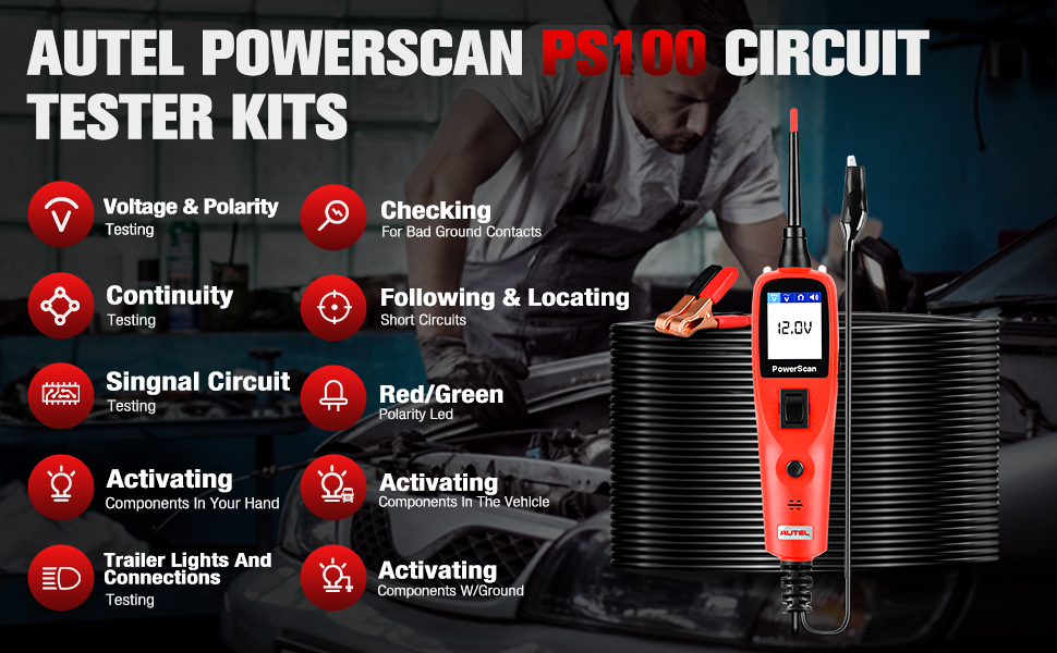 Amazon.com: Autel PowerScan PS100 Automotive Circuit Tester, Power ...