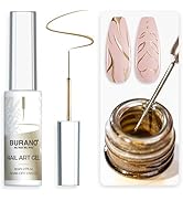 BURANO Gold Metallic Gel Nail Polish Liner Nail Art Polish, 3D Painted Mirror Chrome Painted Gel ...