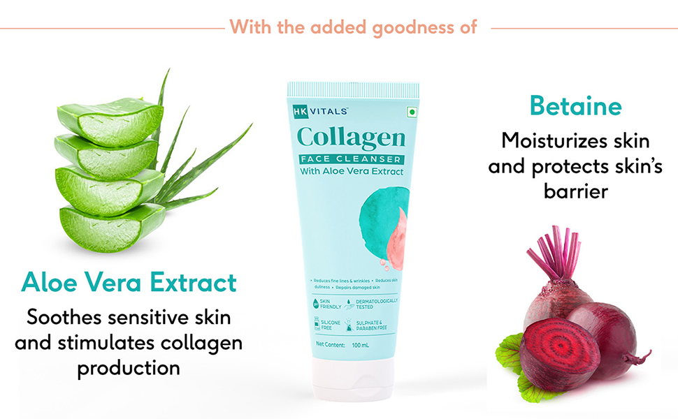 HK VITALS by HealthKart Collagen Face Cleanser with Aloe Vera Extract