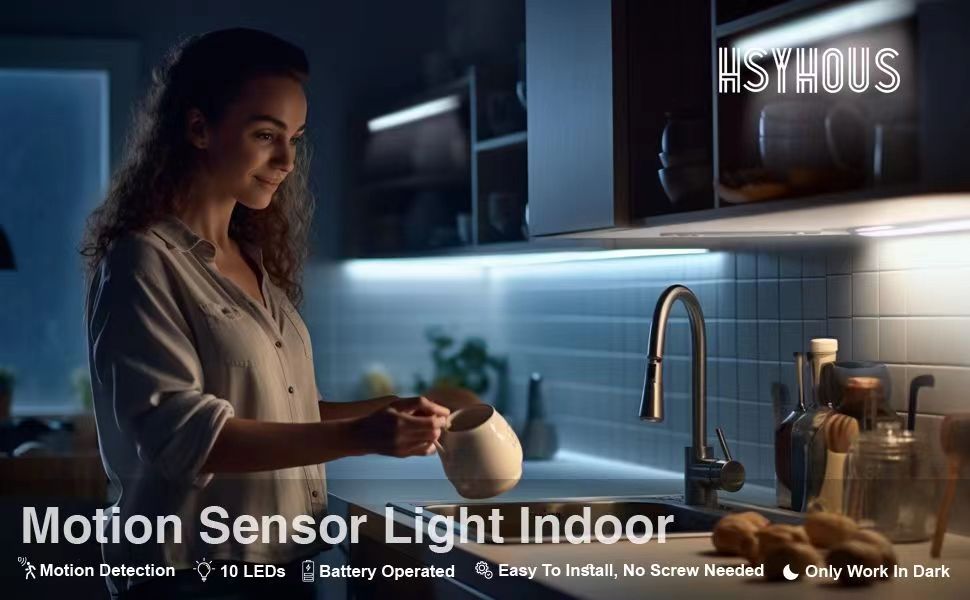 HSYHous Homelife LED Bars Motion Sensor Closet LightsATXgreen Motion