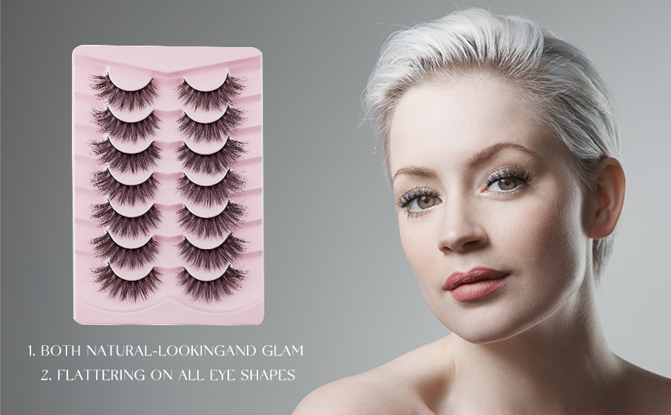 Onlyall Lashes Mink False Eyelashes Natural Wispy Lashes Soft Faux Mink Lashes Fluffy False