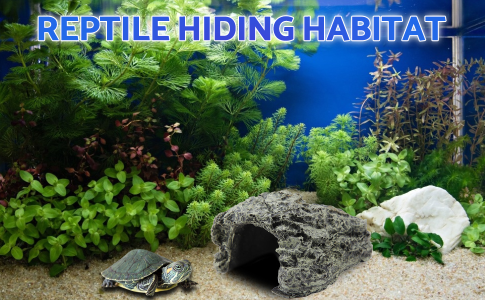 Reptile Hiding Habitat, Reptile Box Shelter Terrarium Hideout Caves for