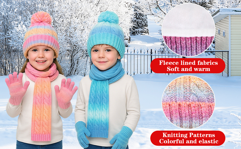 Toddler Beanie Hat Scarf Gloves Set