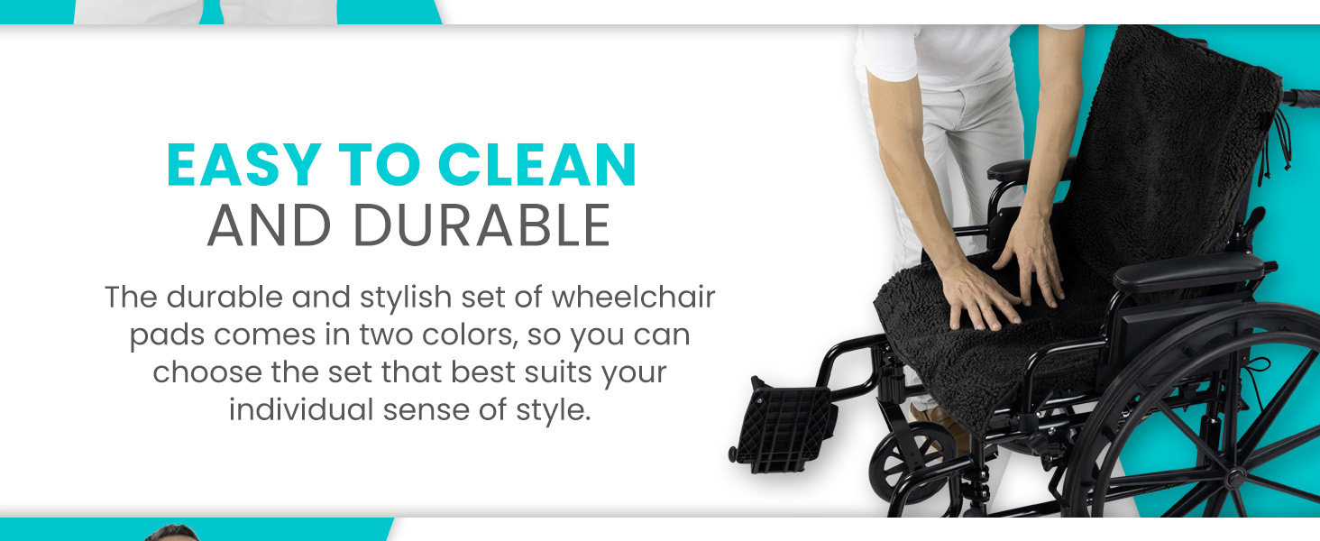 Easy to clean wheelchair pad, durable back and seat cushion