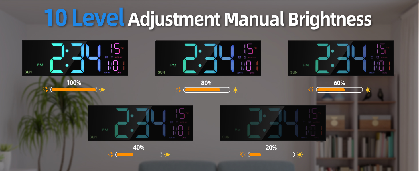 extra big modern silent large led digital wall clock for living room clock wall large
