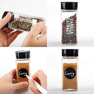 Spice Jar Glass Container for storage 