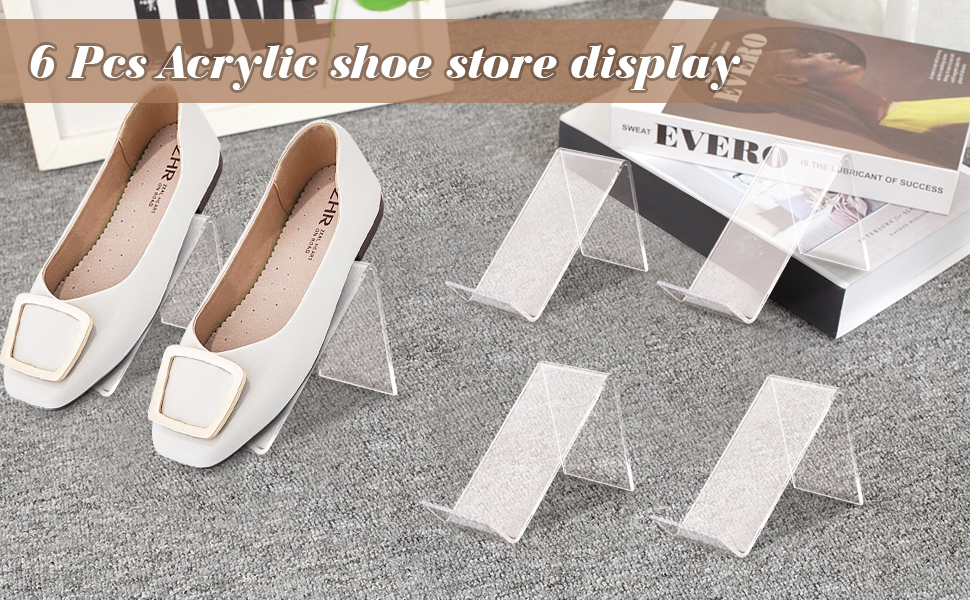 Wresty Shoe Display Stand 6 Pcs Acrylic Shoe Display Rack