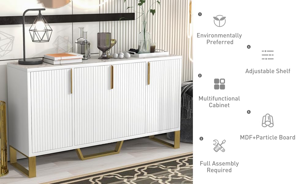 Knocbel Modern 4Door Entryway Console Table with