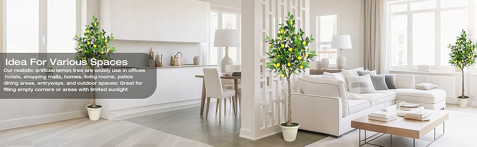 lemon trees live plants ;artificial trees for home decor indoor ;fake lemons; faux lemon tree;
