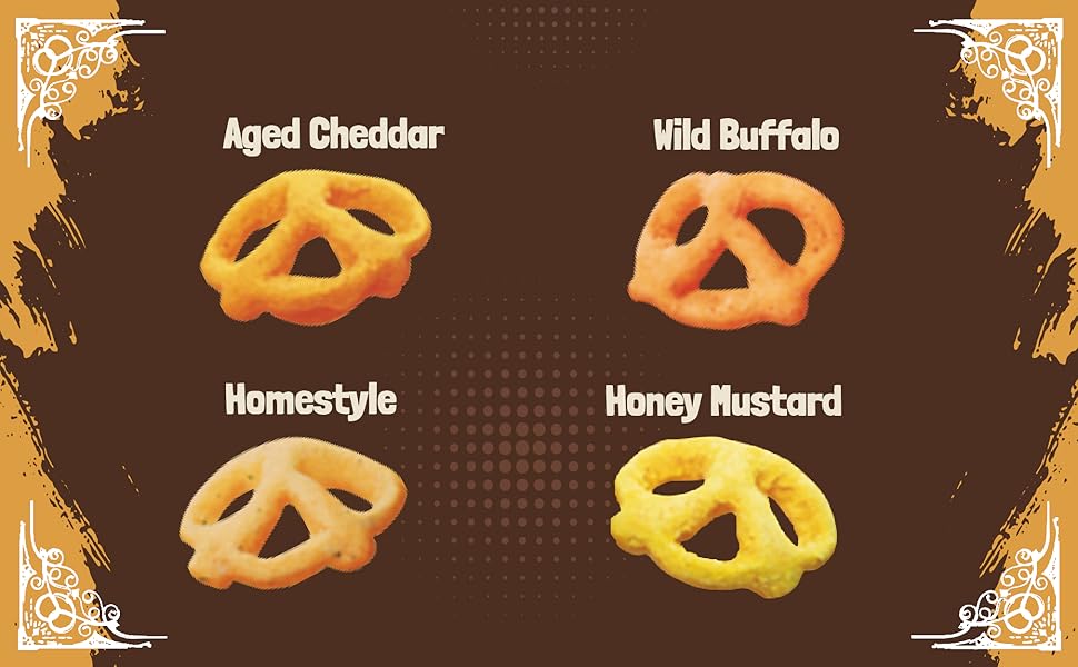 Unique Snacks Puffzels Variety Pack, Aged Cheddar, Wild