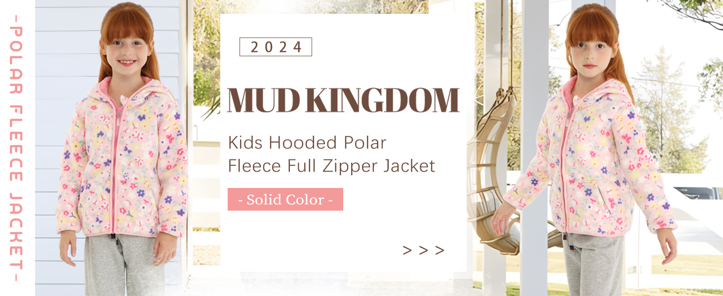 Mud Kingdom Kids Hooded Polar Fleece Full Zipper Jacket