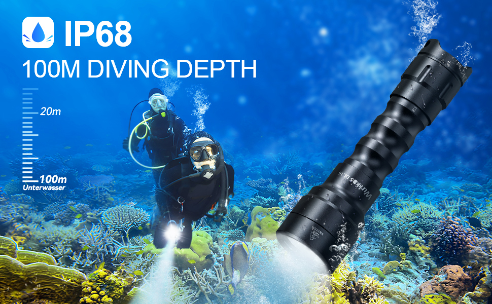 Wurkkos DL16 Dive Torch with Electric Tail Switch, IP68 Waterproof