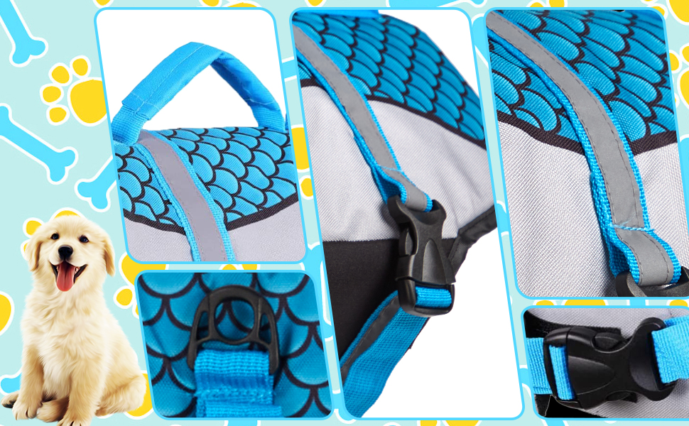 HiPeep Ripstop Dog Life Jacket Adjustable Dog Life Vest