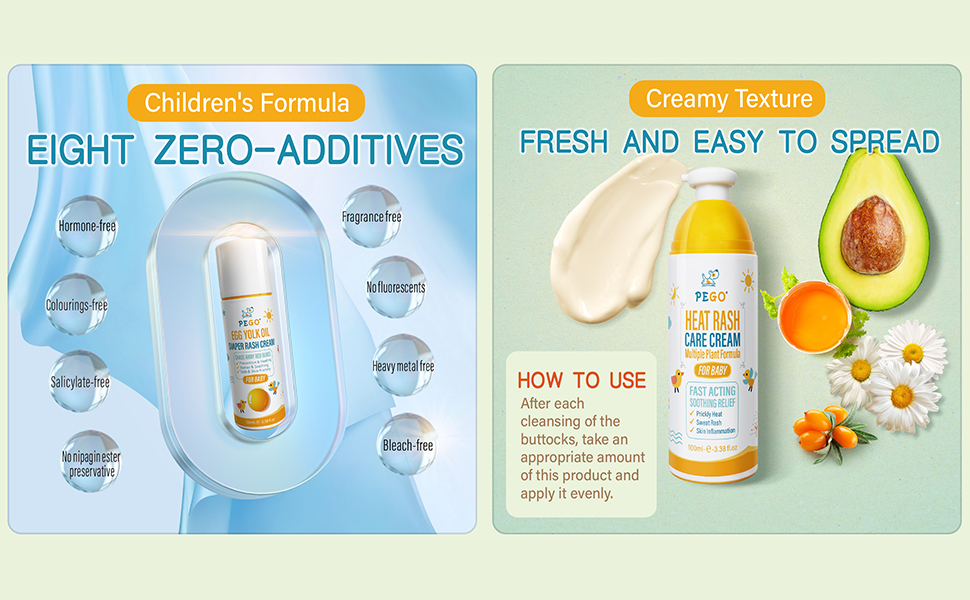 PEGO Diaper Rash Cream for Babies - Prevent, Soothe, and Treat Breakouts Diaper Rash and Flare-Ups