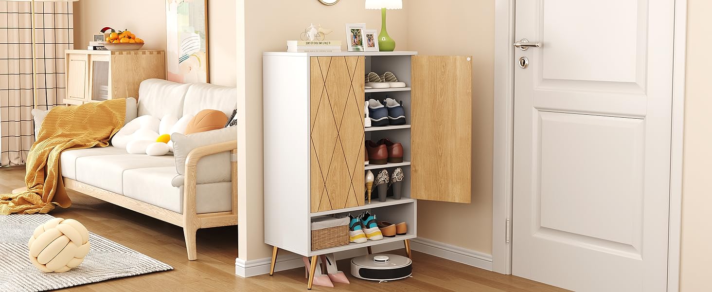 Narrow Shoe Cabinet for Front Door Entrance