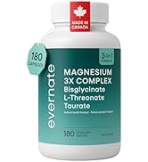 Magnesium 3X Complex – Bisglycinate, L-Threonate & Taurate – 3-in-1 Supplement for Brain, Muscle ...