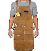 Woodworking Shop Apron with Magnetic Pocket,Waxed Canvas Work Apron for Men, Waterproof Carpenter...
