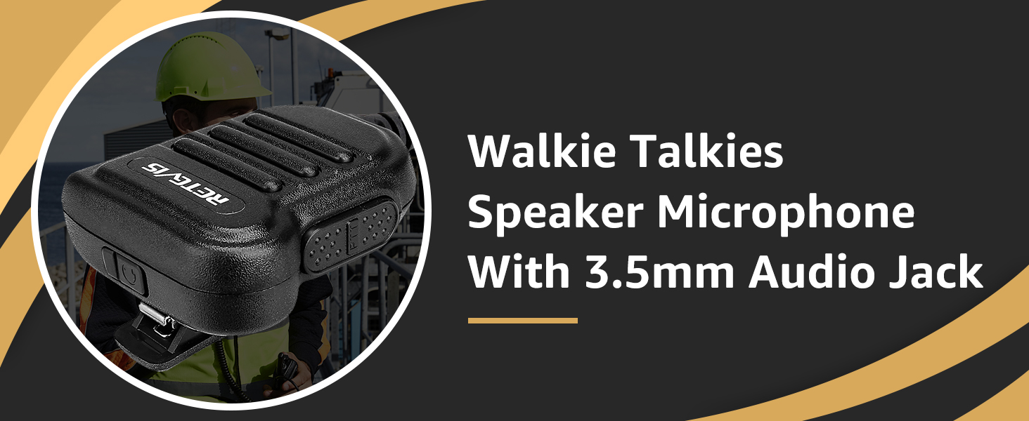 Retevis RT86 Walkie Talkie Speaker Mic,3.5mm Audio Jack, IP54 Waterproof Shoulder Speaker Mic, for RT68 RT21 H777 RB29 RB89 NR10 RA89,Compatible with BAOFENG BF-F8HP UV5R SAMCOM Two Way Radio(4 Pack) 13 speaker mic with 3.55mm audio jack