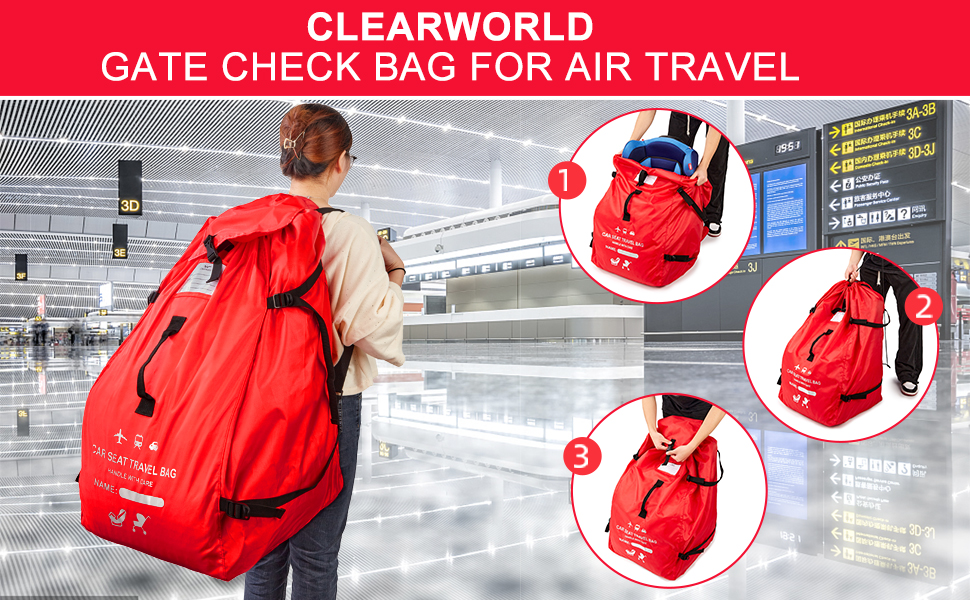 Clearworld Car Seat Travel Bag for Air Travel, Durable Gate
