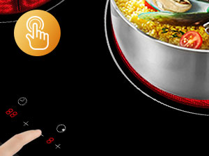 Built-in Ceramic Hob, 3 Zones Electric Cooktop In Black, 5400W Total Output, With Dual Zone Touch Control Timer Child Lock Gasland Chef CH603BF 11 Ceramic Hob