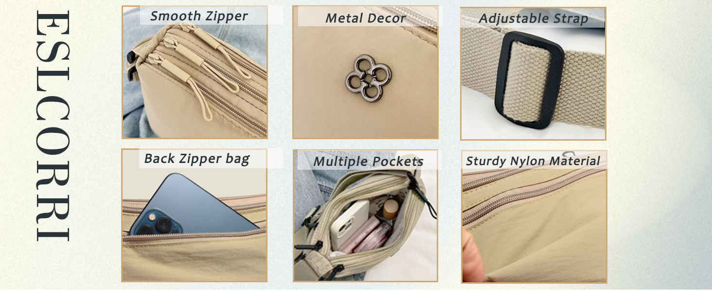 This casual shoulder bag is made of sturdy nylon material, simple, generous but inconspicuous.