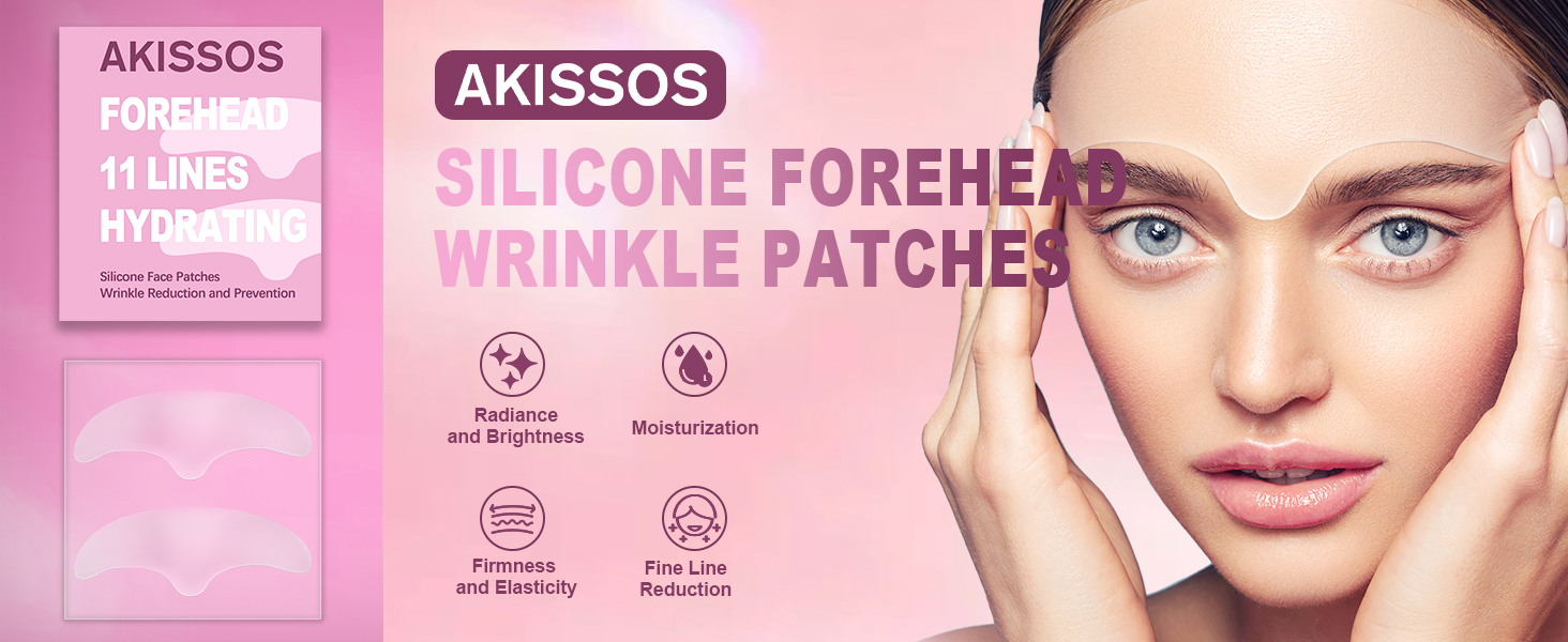 Akissos Forehead Wrinkle Patches Silicone Reusable Forehead Wrinkles Treatment