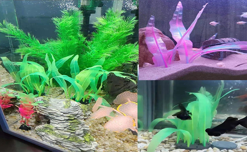 REIRQIE 18/25/43Cm Aquarium Decoration Plants Simulation