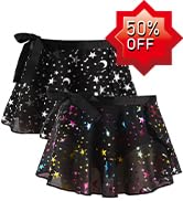WYHDY Girls Dance Ballet Skirt Leotard Kid Toddler Chiffon Skirt Sparkly Pull On Wrap Tie Dance-wear