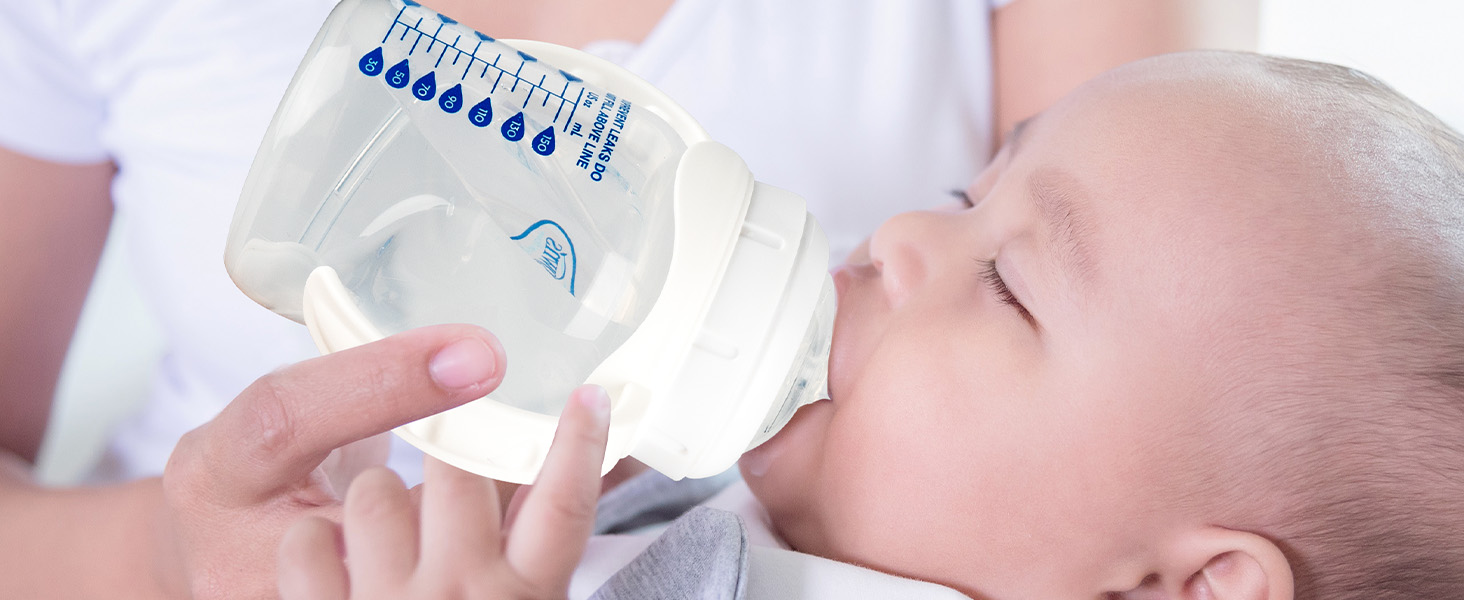 Sippy Straw Cup Conversion Kit for Dr Browns Wide-Neck Baby Bottles